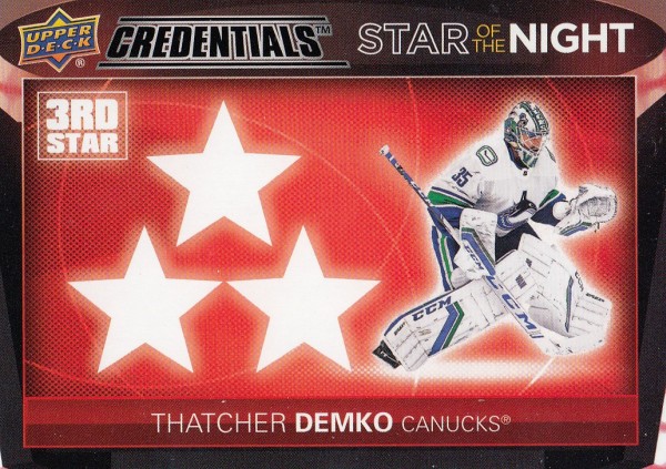 insert karta THATCHER DEMKO 21-22 Credentials 3rd Star of the Night číslo 3S-2